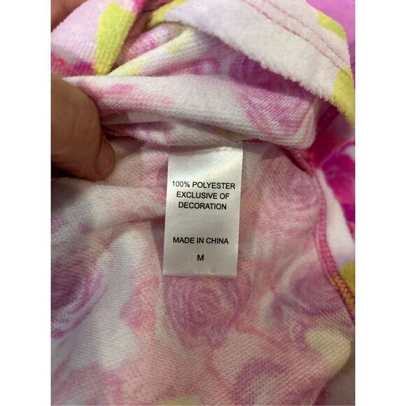 Betsey Johnson Floral Hooded Swim Cover Up Pink‎ Rose Blossom size M BIN R - Picture 9 of 10